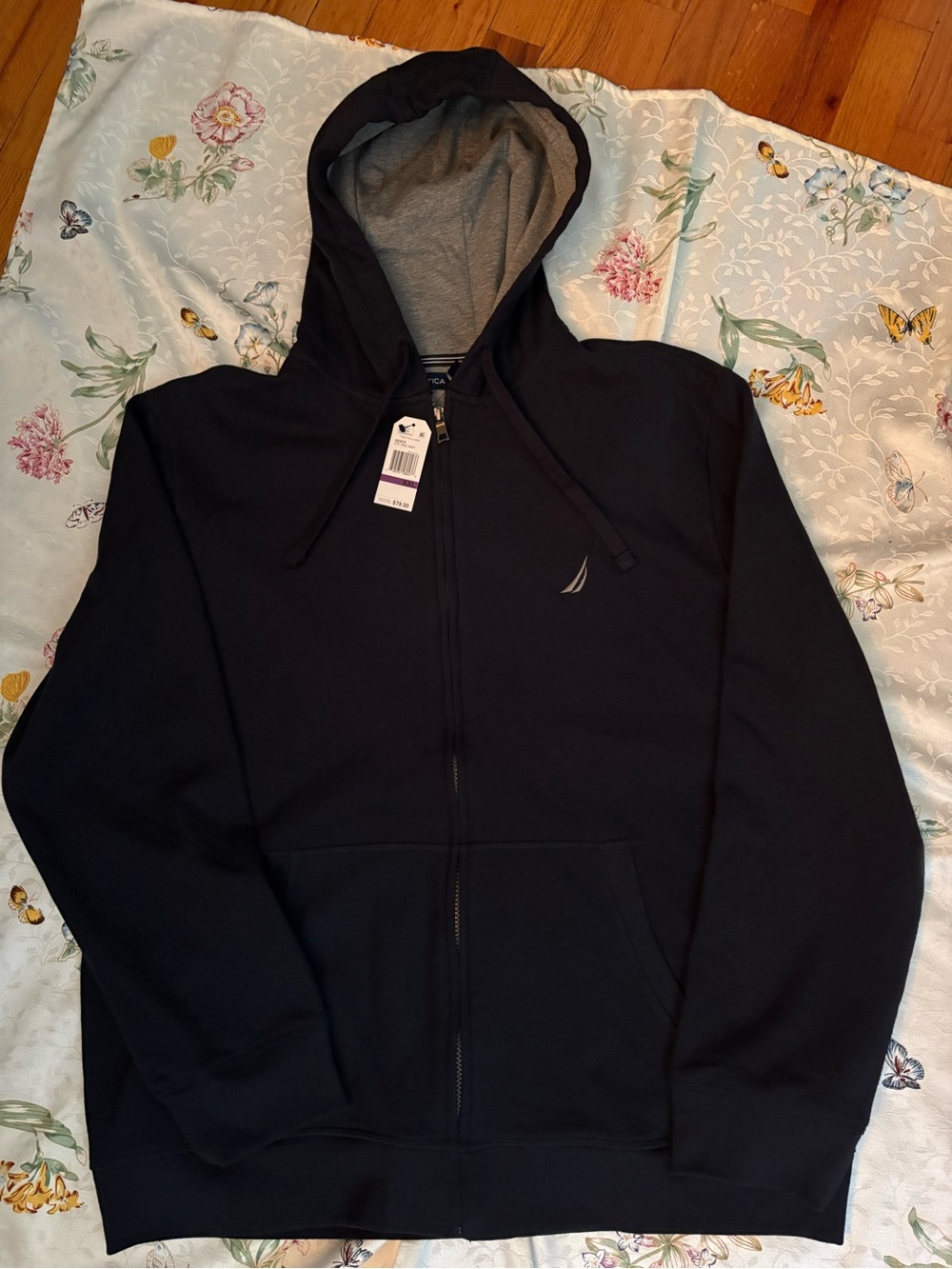 Nautica Men’s Black Full-Zip Hoodie with Gray Lining and matching pants
